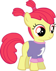 Size: 794x1007 | Tagged: safe, artist:klarnetist, apple bloom, pony, christine cavanaugh, clothes, cosplay, costume, darkwing duck, gosalyn mallard, solo