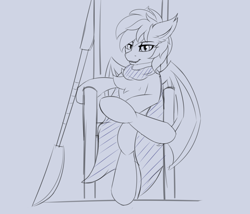 Size: 3500x3000 | Tagged: safe, artist:snowstormbat, oc, oc:midnight snowstorm, bat pony, fallout equestria, fallout equestria: moonlight, looking at you, male, sitting, sketch, solo