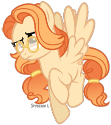 Size: 465x526 | Tagged: safe, artist:strassenlaterne, oc, oc:bénédicte, pegasus, pony, base used, female, glasses, mare, simple background, solo, transparent background