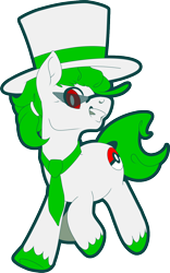 Size: 798x1280 | Tagged: safe, artist:jennithedragon, oc, oc only, oc:napalm styles, earth pony, pony, hat, necktie, simple background, solo, top hat, transparent background