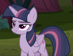 Size: 1214x938 | Tagged: safe, screencap, mean twilight sparkle, the mean 6, cropped, lidded eyes, smiling, solo