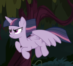 Size: 859x771 | Tagged: safe, screencap, mean twilight sparkle, the mean 6, cropped, flying, solo, spread wings, unamused, wings