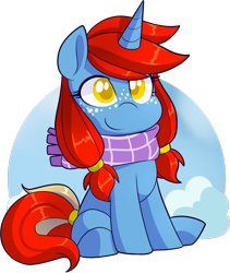 Size: 1569x1861 | Tagged: safe, artist:xwhitedreamsx, oc, oc:armored star, pony, unicorn, alternate design, chibi, clothes, female, mare, scarf, simple background, solo, transparent background