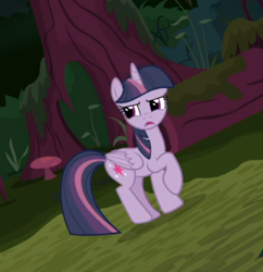 Size: 474x490 | Tagged: safe, screencap, mean twilight sparkle, the mean 6, cropped, open mouth, raised hoof, solo