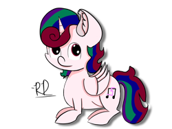 Size: 2048x1536 | Tagged: safe, artist:rubydeluxe, derpibooru import, oc, oc only, oc:holly dance, alicorn, alicorn oc, chibi, cutie mark, digital art, ear fluff, horn, looking at you, lying down, old art, signature, simple background, transparent background, wings