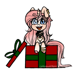 Size: 700x700 | Tagged: safe, artist:cottonsweets, part of a set, oc, pony, unicorn, accessories, commission, cute, ear piercing, earring, jewelry, piercing, pink, present, simple background, solo, transparent background, ych result