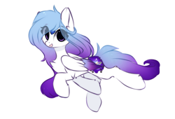 Size: 1012x688 | Tagged: safe, artist:little-sketches, oc, oc:cosmic harmony, oc:melody shard, pegasus, pony, eye clipping through hair, female, mare, simple background, solo, two toned wings, white background