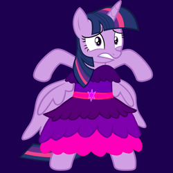 Size: 1000x1000 | Tagged: safe, artist:katya, twilight sparkle, twilight sparkle (alicorn), alicorn, pony, bipedal, clothes, dress, gala dress, vector