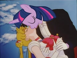 Size: 500x375 | Tagged: safe, derpibooru import, twilight sparkle, human, crack shipping, crossover, female, kissing, lesbian, sailor moon, shipping, tuxedo mask, twixedo mask