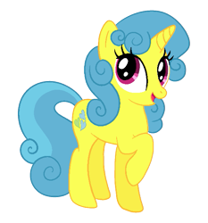 Size: 565x606 | Tagged: safe, alternate version, artist:abealy2, lemon hearts, pony, unicorn, alternate hairstyle, cute, female, lemonbetes, looking at you, mare, raised hoof, simple background, solo, transparent background, weapons-grade cute