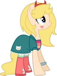 Size: 3000x3964 | Tagged: safe, artist:avonir, earth pony, pony, crossover, ponified, simple background, solo, star butterfly, star vs the forces of evil, transparent background, vector