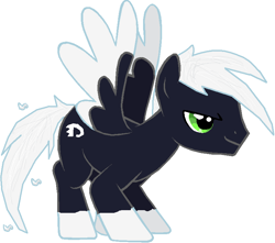 Size: 788x696 | Tagged: safe, artist:ms-paint-base, artist:zx-shadowlugia111-xz, oc, oc only, pegasus, pony, base used, crossover, danny phantom, ponified, simple background, solo, white background