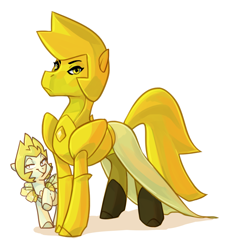 Size: 1280x1413 | Tagged: safe, artist:maccoffee, pony, ponified, steven universe, yellow diamond (steven universe), yellow pearl (steven universe)