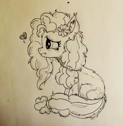 Size: 1790x1824 | Tagged: safe, pear butter, pony, the perfect pear, broken hearts, crying, cute, messy mane, monochrome, redraw, sad, traditional art, wip