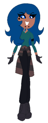 Size: 226x578 | Tagged: safe, artist:nightcorecat123, oc, oc only, oc:sidewinder, equestria girls, base used, beauty mark, black sclera, boots, clothes, colored sclera, equestria girls-ified, female, gloves, jeans, pants, piercing, shirt, shoes, simple background, snake bites, solo, sweater, tattoo, white background