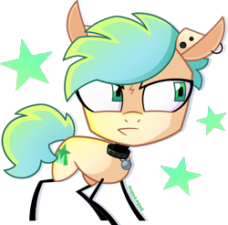 Size: 1066x1049 | Tagged: safe, artist:amberpone, oc, oc only, oc:minako, earth pony, pony, digital art, female, invader zim, mare, paint tool sai, request, short mane, simple background, solo, transparent background