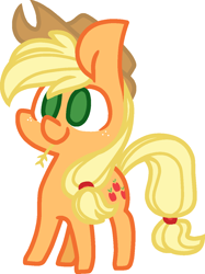 Size: 964x1288 | Tagged: safe, artist:lightlycandy, applejack, earth pony, pony, chibi, cowboy hat, cute, female, freckles, hat, jackabetes, mare, no pupils, simple background, solo, straw in mouth, white background