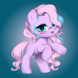 Size: 3000x3000 | Tagged: safe, artist:vitalspark, oc, oc only, oc:pastel macaron, earth pony, pony, base used, cute, female, filly, gradient background, rearing, shading, solo