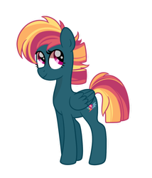 Size: 1024x1195 | Tagged: safe, artist:ashidaii, derpibooru import, oc, oc:spectral wisp, pegasus, pony, female, mare, offspring, parent:flash magnus, parent:rainbow dash, parents:dashmagnus, simple background, solo, transparent background