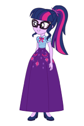 Size: 730x1094 | Tagged: safe, artist:cartoonmasterv3, sci-twi, twilight sparkle, equestria girls, alternate universe, clothes, long skirt, skirt, solo, vector