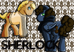 Size: 7016x4961 | Tagged: safe, artist:clueless-nu, pony, bbc sherlock, john watson, ponified, sherlock, sherlock holmes