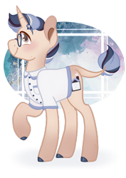 Size: 1700x2400 | Tagged: safe, artist:bubaiuv, oc, oc only, oc:homebody, pony, clothes, glasses, male, shirt, simple background, solo, stallion, transparent background