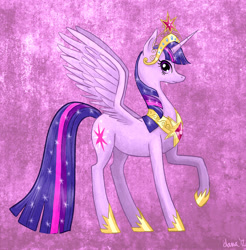 Size: 800x814 | Tagged: safe, artist:pedantia, twilight sparkle, twilight sparkle (alicorn), alicorn, pony, big crown thingy, element of magic, female, jewelry, mare, regalia, solo