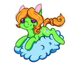 Size: 864x787 | Tagged: safe, artist:pomrawr, oc, oc only, oc:candy floss, earth pony, pony, cloud, earth pony oc, heart eyes, on a cloud, simple background, solo, transparent background, wingding eyes