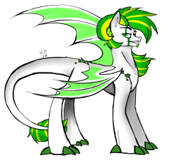 Size: 1497x1402 | Tagged: safe, artist:neon line, derpibooru import, oc, oc only, oc:white night, demon, pony, looking at you, simple background, smiling, solo, tail, transparent background, wings