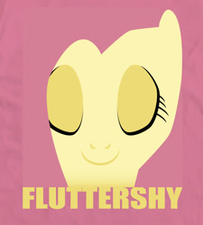 Size: 1160x1290 | Tagged: safe, artist:samoht-lion, fluttershy, pegasus, pony, bust, eyes closed, female, mare, smiling, solo, t shirt design, text