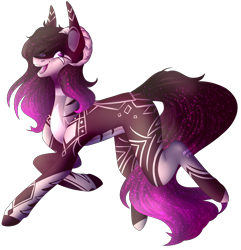 Size: 2551x2651 | Tagged: safe, artist:amcirken, oc, oc:aurora, earth pony, pony, female, horns, mare, simple background, solo, transparent background