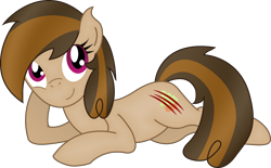 Size: 2296x1422 | Tagged: safe, artist:soulakai41, oc, oc:cupcake slash, earth pony, pony, female, mare, prone, simple background, solo, transparent background