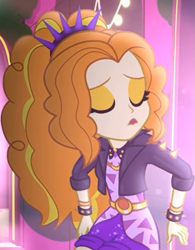 Size: 683x876 | Tagged: safe, screencap, adagio dazzle, better together, equestria girls, find the magic, alternate clothes, bracelet, clothes, cropped, curly hair, eyes closed, female, hairband, jacket, jewelry, leather jacket, neon, shoes, singing, spiked headband, spiked wristband, waist belt, wristband