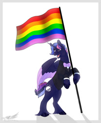 Size: 1024x1234 | Tagged: safe, artist:toxicartiststudio, derpibooru import, oc, oc only, alicorn, pony, alicorn oc, bowtie, clothes, gay pride, gay pride flag, glasses, lgbt, pride, pride flag, solo, tuxedo, unshorn fetlocks, ych example, your character here