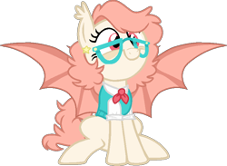 Size: 762x557 | Tagged: safe, artist:ditzydoggy, oc, oc:newton, bat pony, pony, base used, ear piercing, earring, glasses, jewelry, piercing, solo, sweater vest