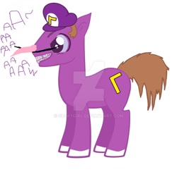 Size: 900x880 | Tagged: safe, artist:suskygirl, pony, deviantart watermark, obtrusive watermark, ponified, super mario bros., waluigi, watermark