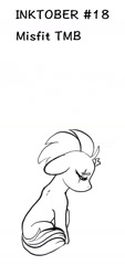 Size: 685x1514 | Tagged: safe, artist:tillie-tmb, fizzlepop berrytwist, tempest shadow, pony, unicorn, broken horn, female, filly, horn, inktober, inktober 2019, monochrome, solo, younger