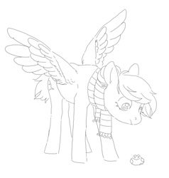 Size: 1010x1062 | Tagged: safe, artist:amphoera, frog, pegasus, pony, clothes, scarf, solo