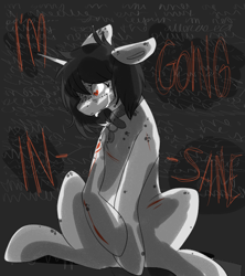 Size: 744x836 | Tagged: safe, artist:teapup, derpibooru import, oc, oc:faerie, pony, cut, insanity, solo, vent art