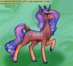 Size: 900x819 | Tagged: safe, artist:desireeu, artist:dovahkiinnightshift, oc, pony, unicorn, base used, dappled, ethereal mane, offspring, parent:big macintosh, parent:princess luna, parents:lunamac, starry mane, tail wrap