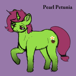 Size: 3000x3000 | Tagged: safe, artist:dankey305, oc, pony, unicorn, cute, flower, newoc, pearlpetunia