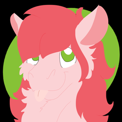 Size: 2000x2000 | Tagged: safe, artist:euspuche, oc, oc only, oc:banana heartbeat, pony, bust, colored, flat colors, lineless, looking at you, portrait, solo, tongue out