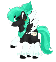 Size: 2012x2199 | Tagged: safe, artist:mintyinks, oc, oc:minty inks, pegasus, pony, female, mare, simple background, solo, transparent background, two toned wings, wings