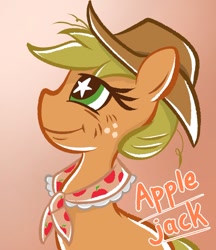 Size: 779x900 | Tagged: safe, artist:garammasara, applejack, earth pony, pony, the last problem, granny smith's scarf, older, older applejack, solo, starry eyes, wingding eyes