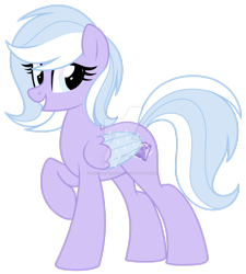 Size: 1024x1138 | Tagged: safe, artist:crystal-tranquility, oc, oc:glitter jewel, pegasus, pony, deviantart watermark, female, mare, obtrusive watermark, simple background, solo, transparent background, two toned wings, watermark