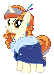 Size: 1339x1856 | Tagged: safe, artist:pixelkitties, editor:mr. gumball, pony, unicorn, cloak, clothes, female, grin, mare, ponified, simple background, smiling, solo, tabitha st. germain, transparent background