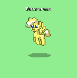 Size: 787x798 | Tagged: safe, oc, oc:buttercream, pegasus, pony, cute, flying, pony town