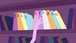 Size: 1920x1080 | Tagged: safe, screencap, twilight sparkle, equestria girls, equestria girls (movie), book, bookshelf, credits, opening, tara strong, text, theme song