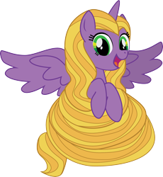 Size: 2190x2381 | Tagged: safe, artist:benybing, alicorn, pony, crossover, ponified, rapunzel, simple background, solo, tangled (disney), transparent background