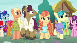 Size: 1280x720 | Tagged: safe, screencap, aunt holiday, auntie lofty, babs seed, blue note, granny smith, mane allgood, snap shutter, sugar belle, twist, pony, the last crusade